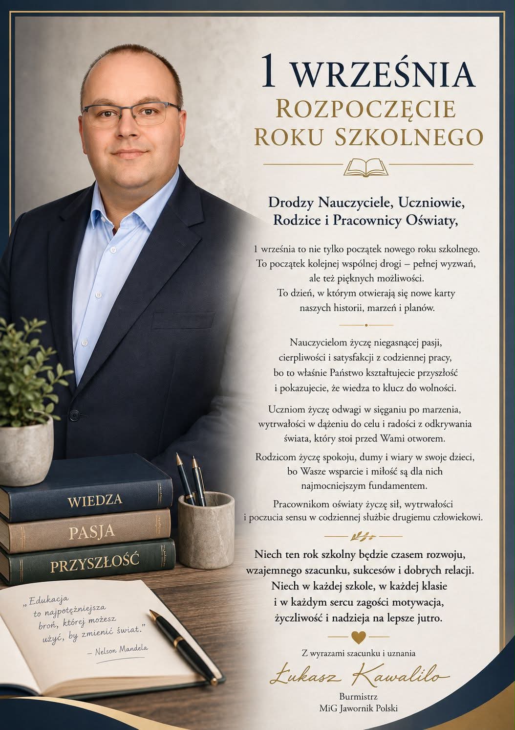 życzenia na&nbsp;rozpoczęcie nowego roku szkolnego 