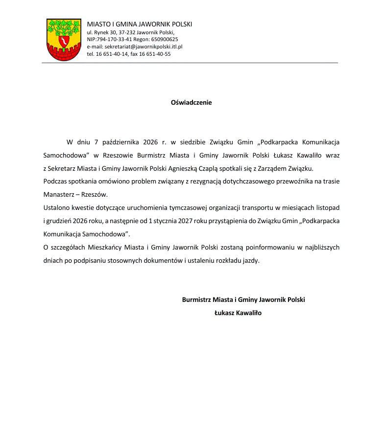 Oświadczenie