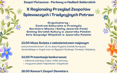 „Majówka pod Jaworem” – X Regionalny Przegląd Zespołów Śpiewaczych i Tradycyjnych Potraw