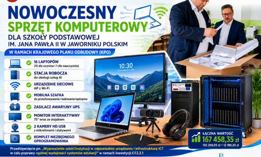 Nowoczesny sprzęt komputerowy dla Szkoły Podstawowej