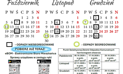 Zdjęcie do Harmonogram odbioru odpad&oacute;w komunalnych