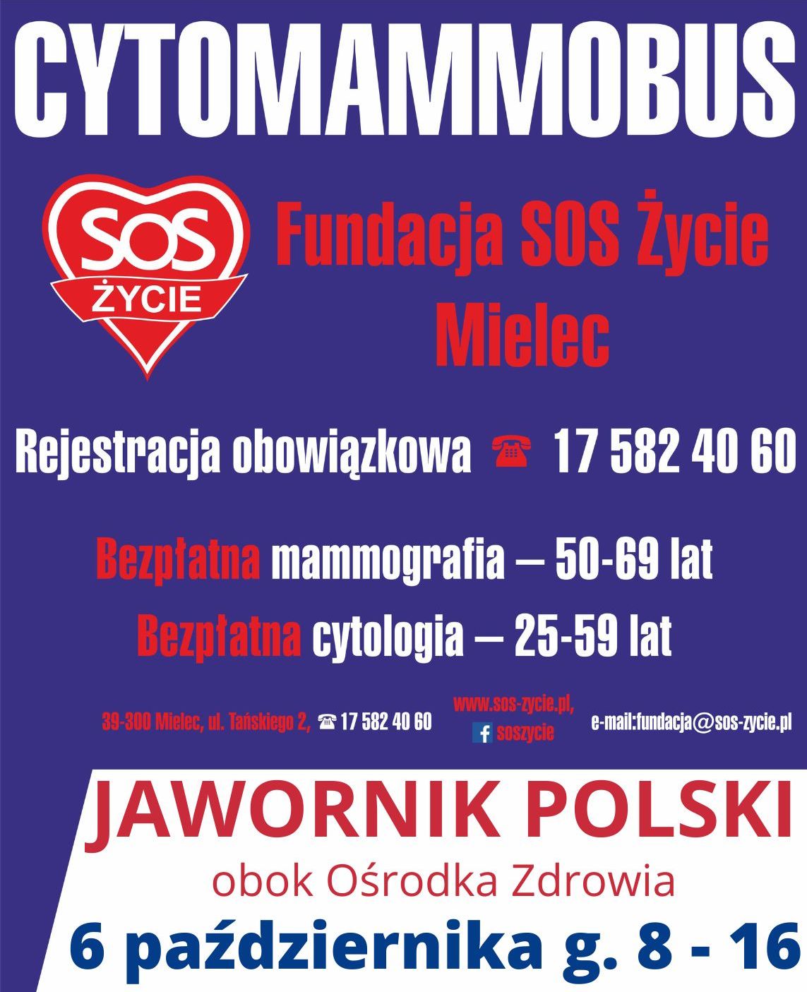 Read more about the article Przyjazd CytoMammobusu Fundacji SOS Życie w dniu 6 października